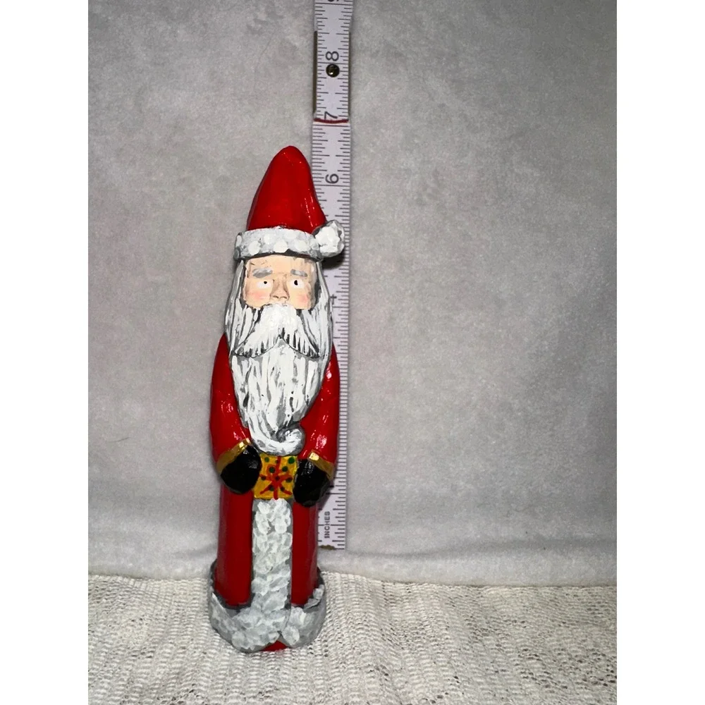 Hand Carved‎ Santa Claus Figure Virginia McHaney 2004 Christmas Decor